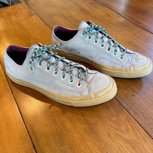 Converse Chuck Taylor All Star Suede Low Top Gray Trail Laces Mens 11.5 Retro - Picture 2 of 14